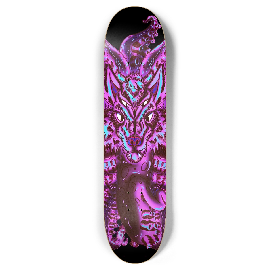 Cotton Candy Wolf Tulu 7.87" Skateboard AMCThorn Art