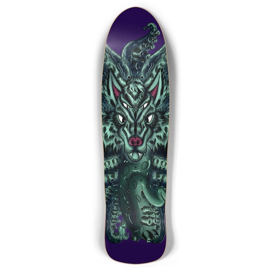 Wolf Tulu Retro Rocket Skateboard AMCThorn Art