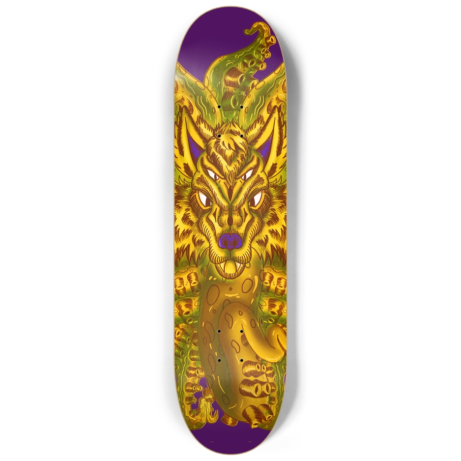 Golden Wolf Tulu 8.25" Skateboard AMCThorn Art