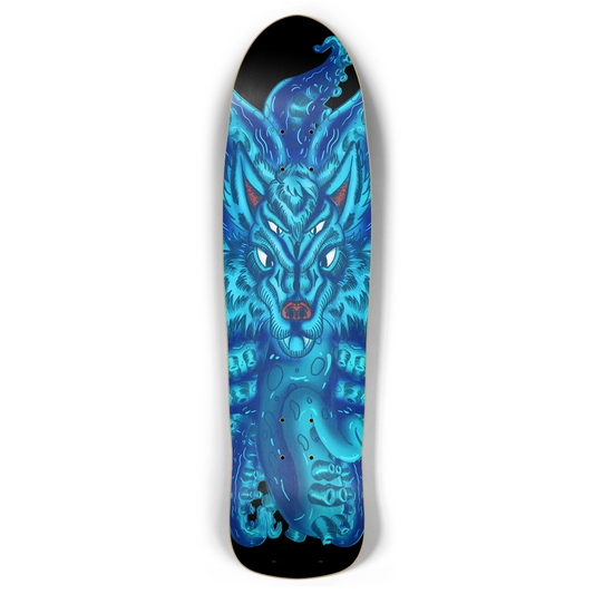 Deep Blue Wolf Tulu Retro Rocket Skateboard