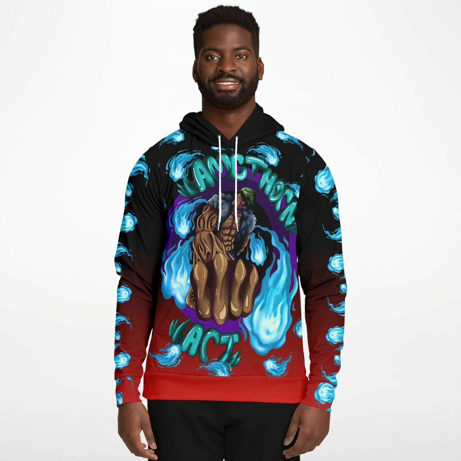 AMCThorn Art Flamesplosion Hoodie with Red Gradient Subliminator