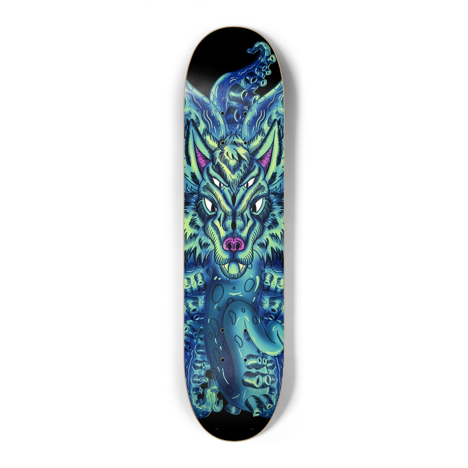 Deep Blue Sea Wolf Tulu "7.25 Skateboard AMCThorn Art