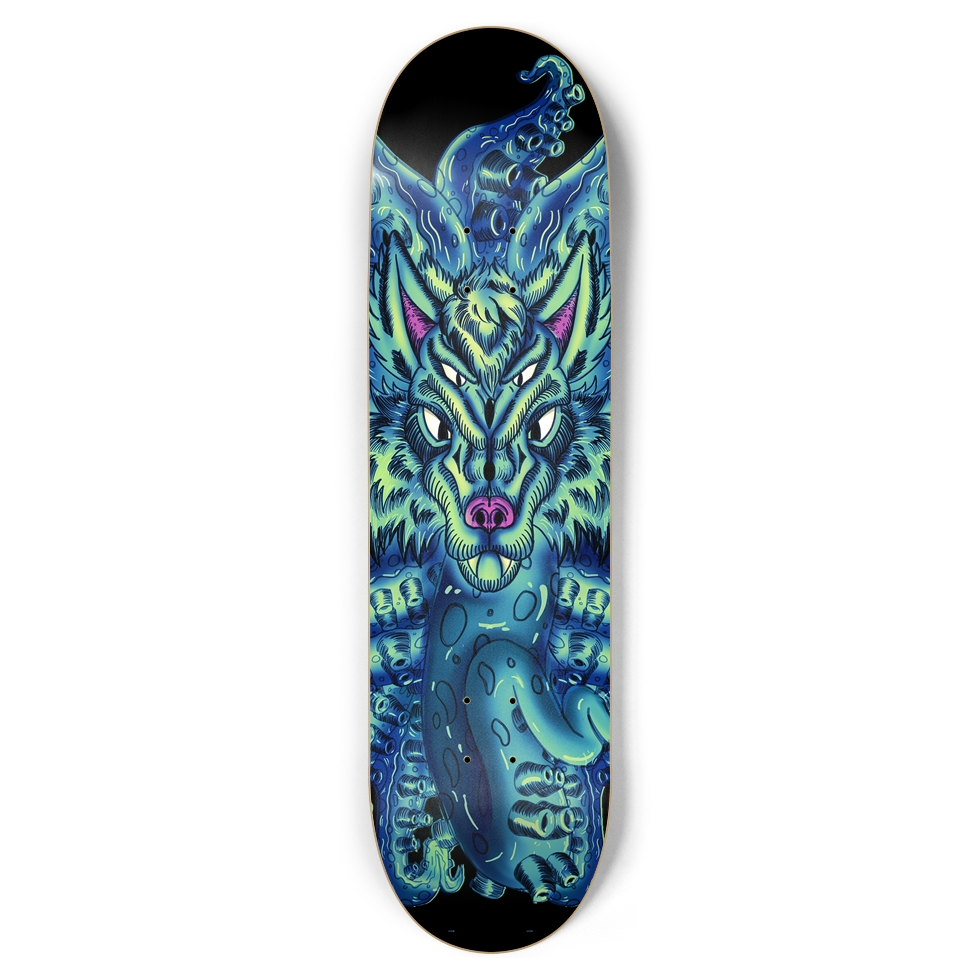 Deep Blue Sea Wolf Tulu "8.75 Skateboard AMCThorn Art