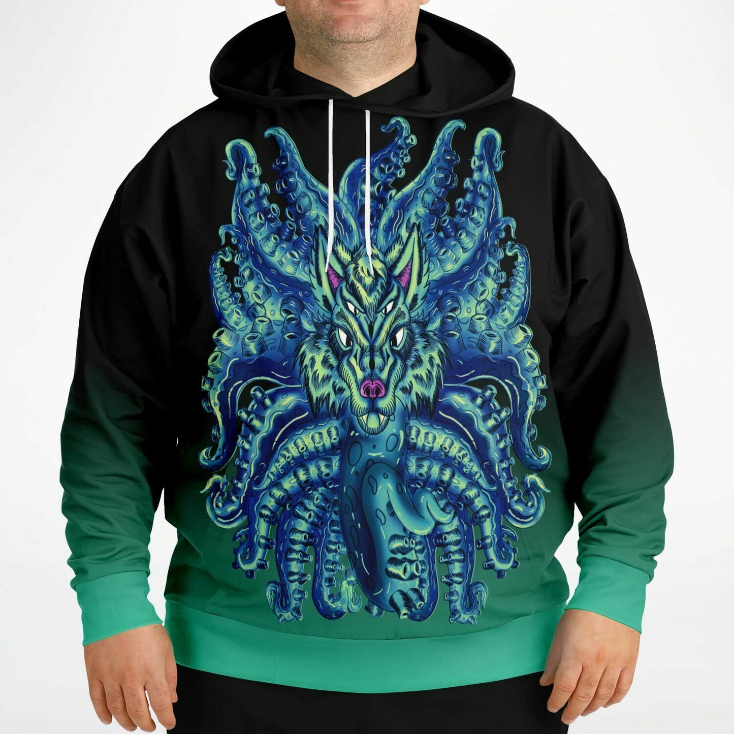 Deep Blue Sea Wolf Tulu High Quality Athletic Plus-size Hoodie - AMCThorn Art