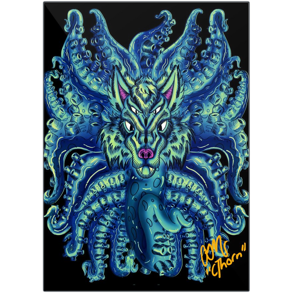 Deep Blue Sea Wolf Tulu Metal Print AMCThorn Art