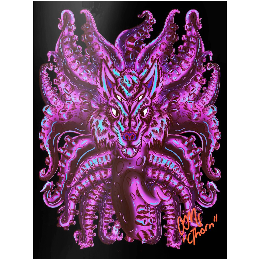 Cotton Candy  Wolf Tulu Metal Print AMCThorn Art