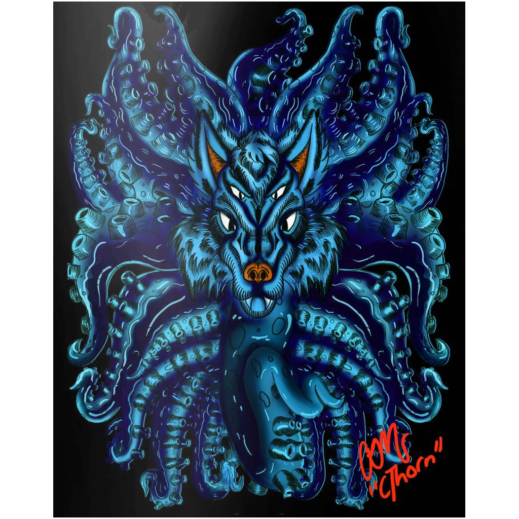 Blue Wolf Tulu Metal Print AMCThorn Art