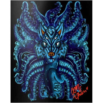 Blue Wolf Tulu Metal Print AMCThorn Art