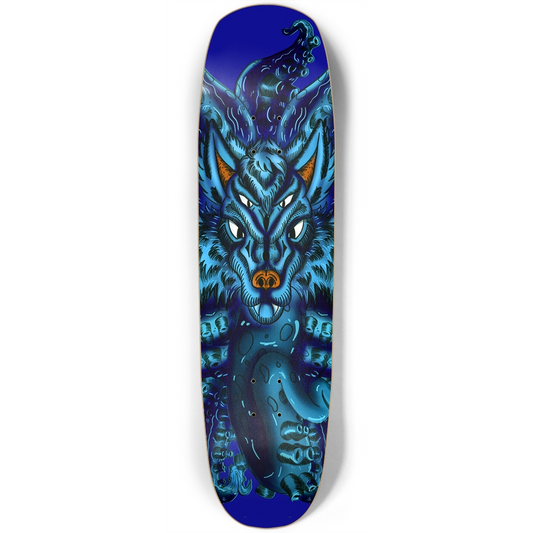 Blue Wolf Tulu Square Nose Skateboard AMCThorn Art