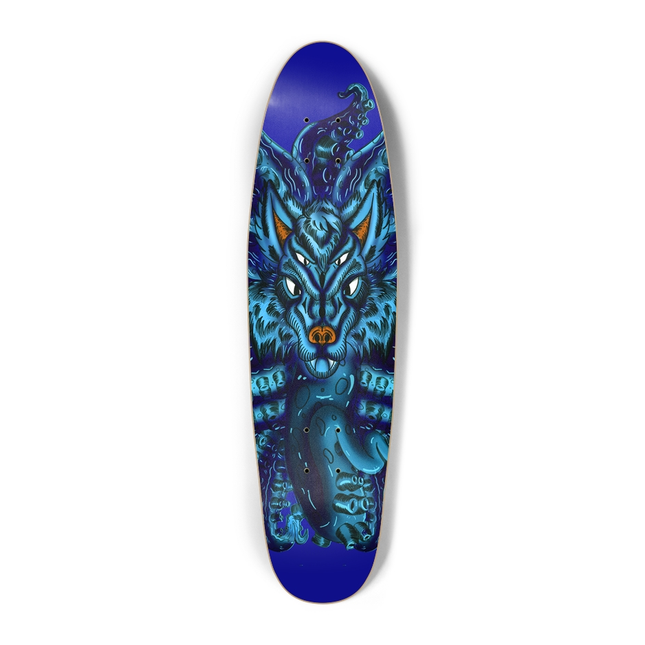 Blue Wolf Tulu Crusier Skateboard AMCThorn Art
