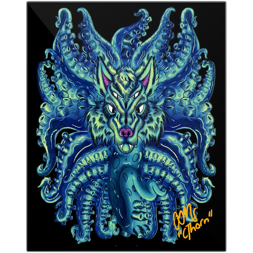Deep Blue Sea Wolf Tulu Metal Print AMCThorn Art