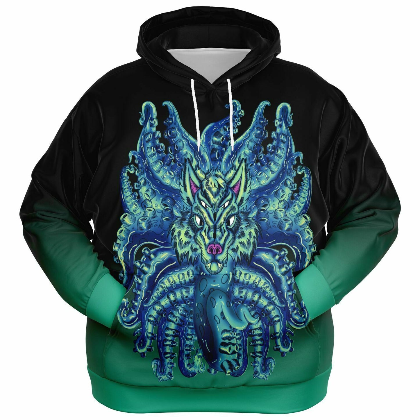 Deep Blue Sea Wolf Tulu High Quality Athletic Plus-size Hoodie - AMCThorn Art