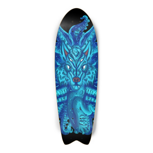 Deep Blue Wolf Tulu Fish Tail Skateboard