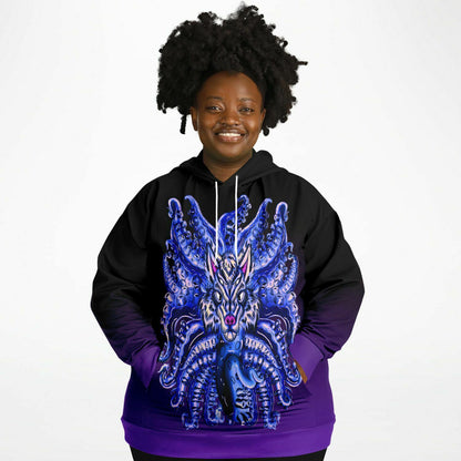 Deep Velvet Blue-Yellow Wolf Tulu Athletic Plus-size Hoodie copy Subliminator