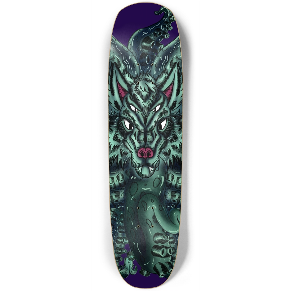 Wolf Tulu Retro Square Nose Skateboard AMCThorn Art