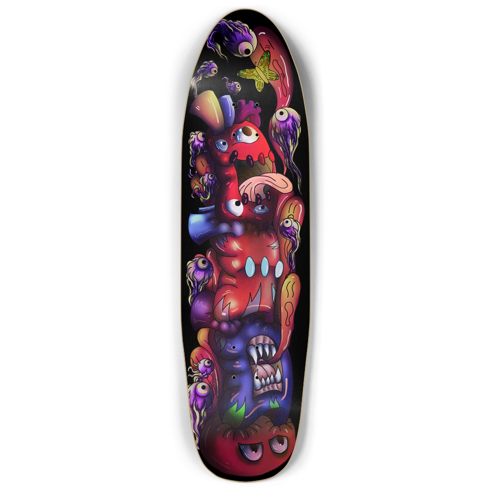 ChaosHeart Totem Punk Nose Skateboard AMCThorn Art