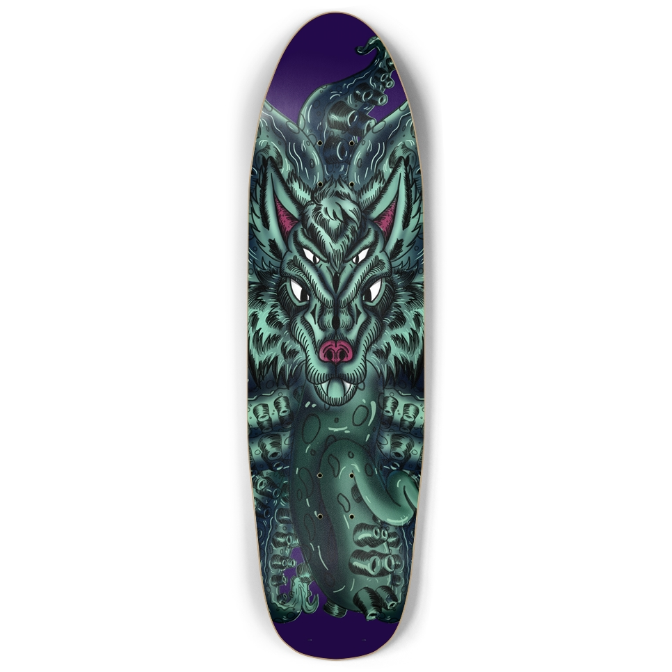 Wolf Tulu Punk Nose Skateboard AMCThorn Art