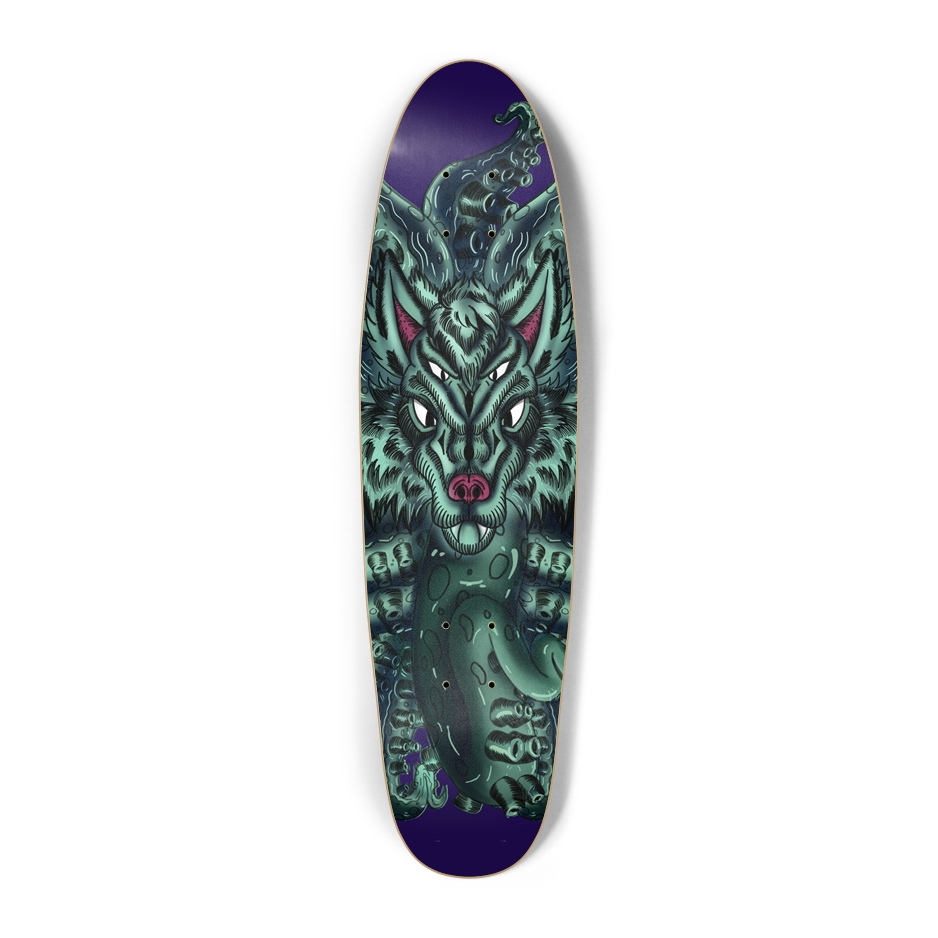 Wolf Tulu Cruiser Skateboard AMCThorn Art