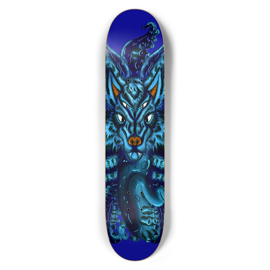 Blue Wolf Tulu 7.5" Skateboard AMCThorn Art