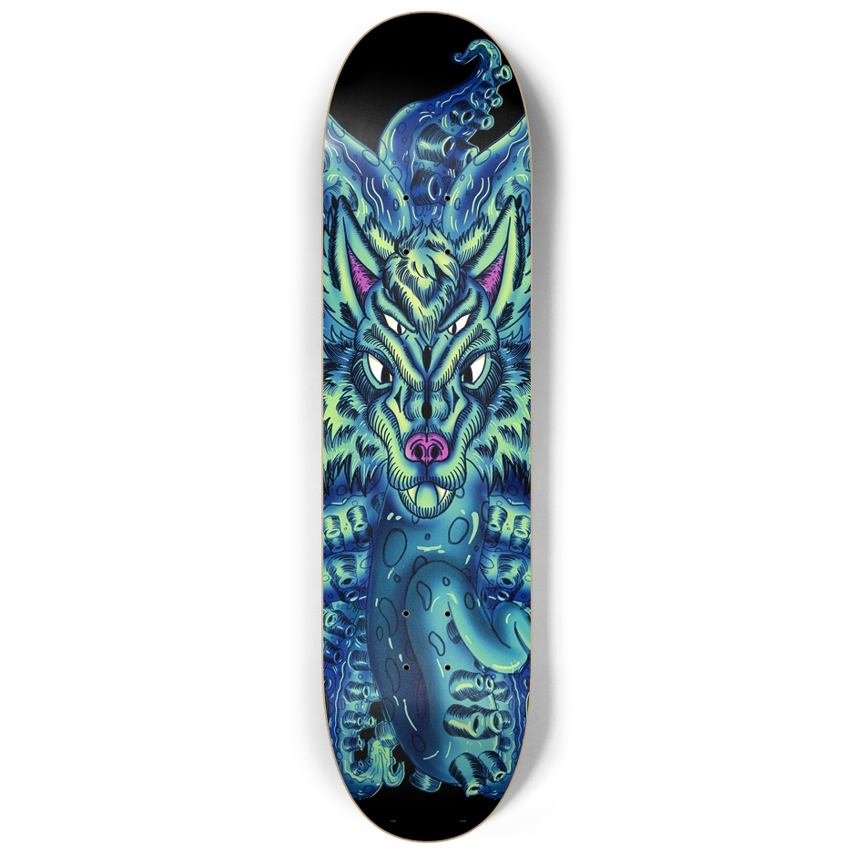 Deep Blue Sea Wolf Tulu 8.25" Skateboard AMCThorn Art