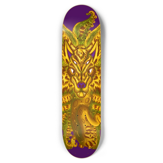 Golden Wolf Tulu 8.5" Skateboard AMCThorn Art