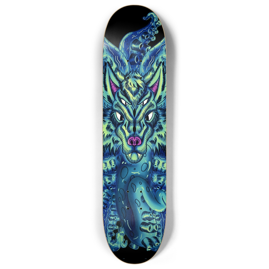 Deep Blue Sea Wolf Tulu "8 Skateboard AMCThorn Art