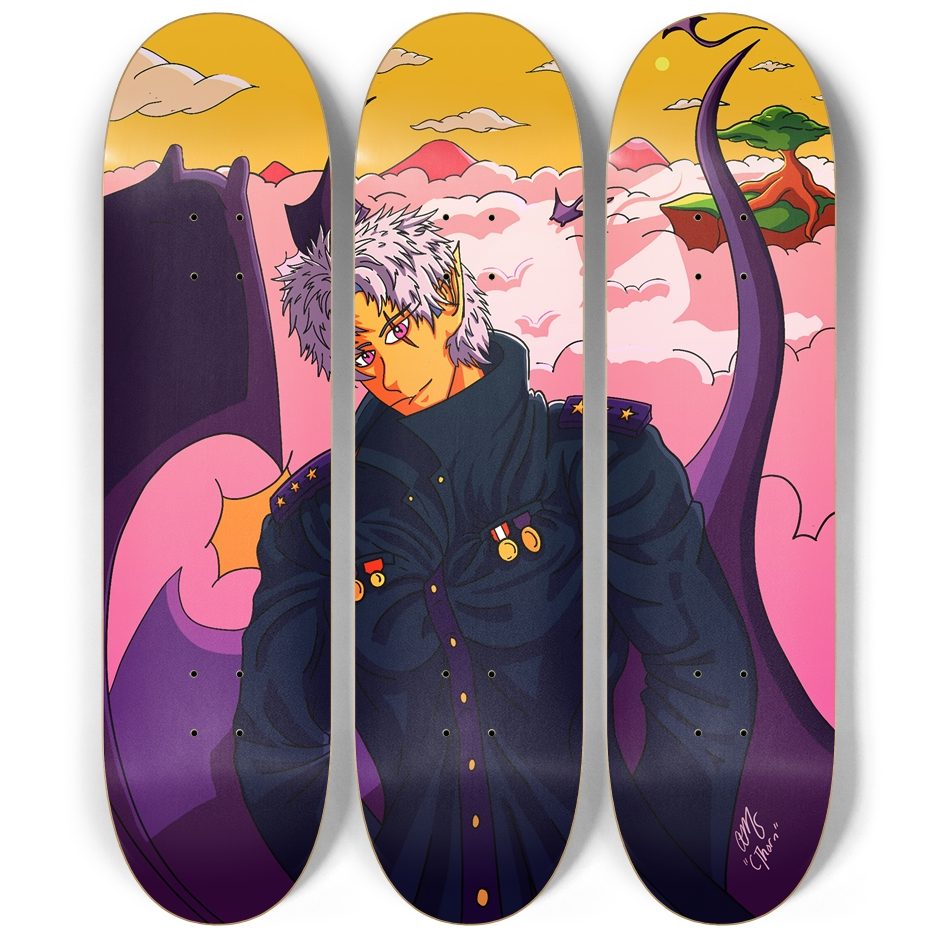 Sky Ray Commander 2 Skateboard Triptych Art Print