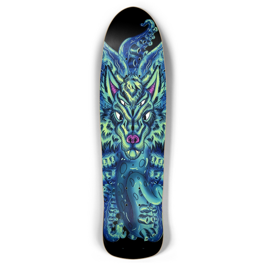 Deep Blue Sea Wolf Tulu Retro Rocket Skateboard