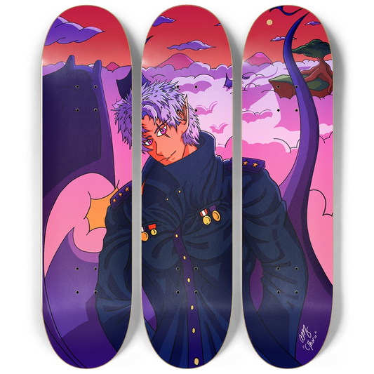 Sky Ray Commander 4 Skateboard Triptych Art Print