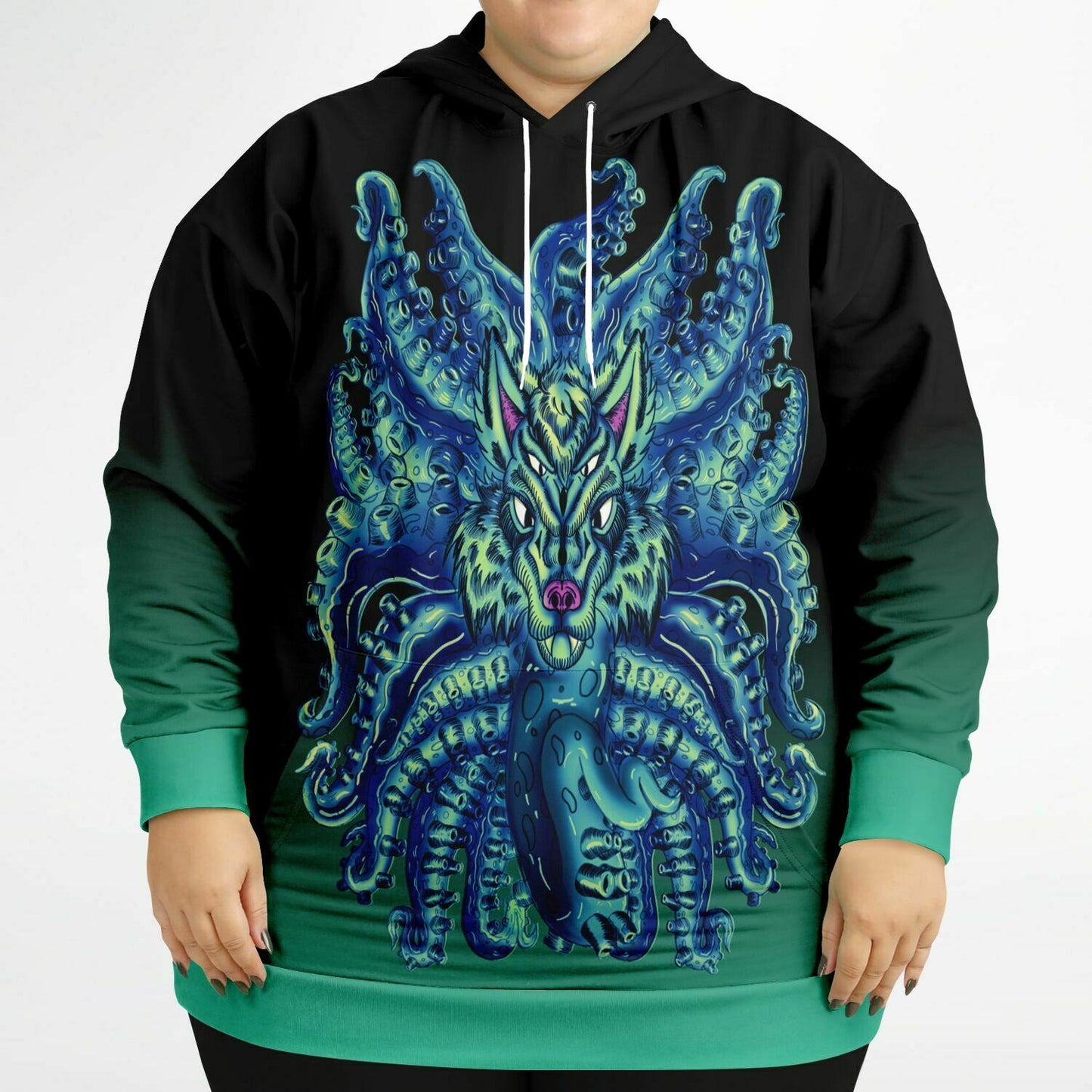 Deep Blue Sea Wolf Tulu High Quality Athletic Plus-size Hoodie - AMCThorn Art