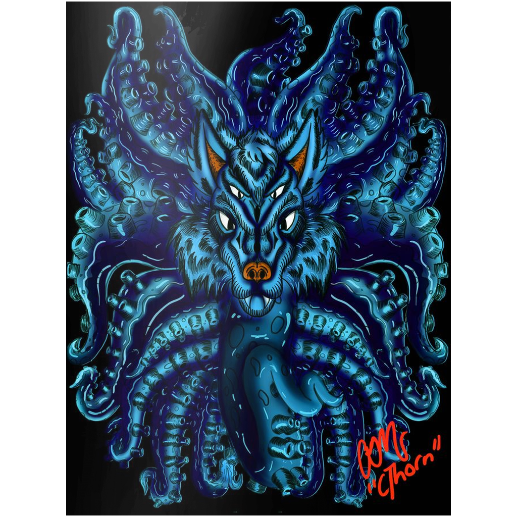 Blue Wolf Tulu Metal Print AMCThorn Art