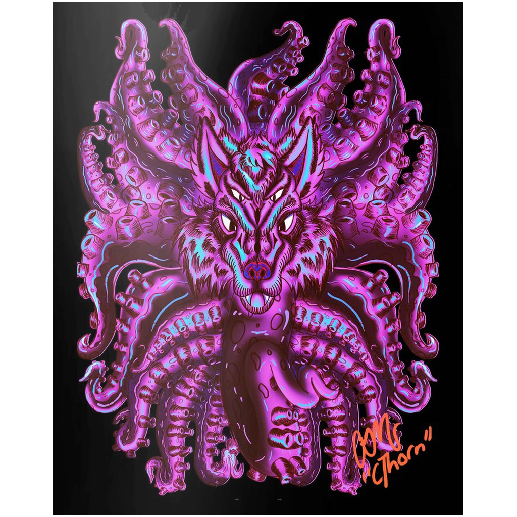 Cotton Candy  Wolf Tulu Metal Print AMCThorn Art