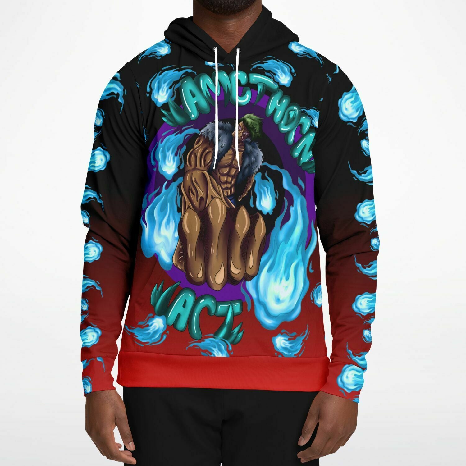 AMCThorn Art Flamesplosion Hoodie with Red Gradient Subliminator