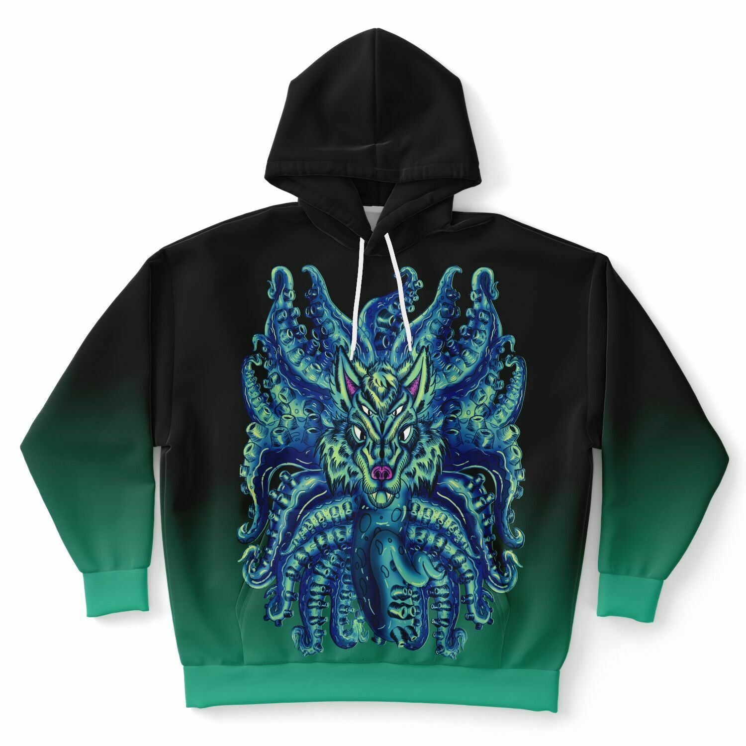 Deep Blue Sea Wolf Tulu High Quality Athletic Plus-size Hoodie - AMCThorn Art