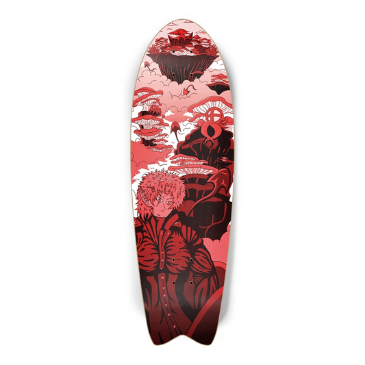 Sky Ray Commander Red Fish Tail Skateboard