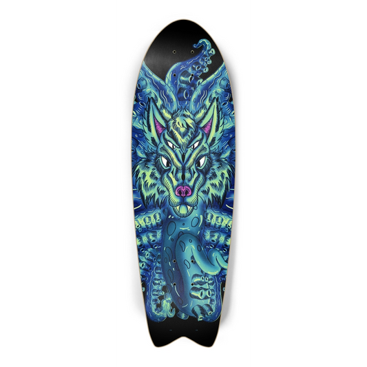 Deep Blue Sea Wolf Tulu Fish Tail Skateboard