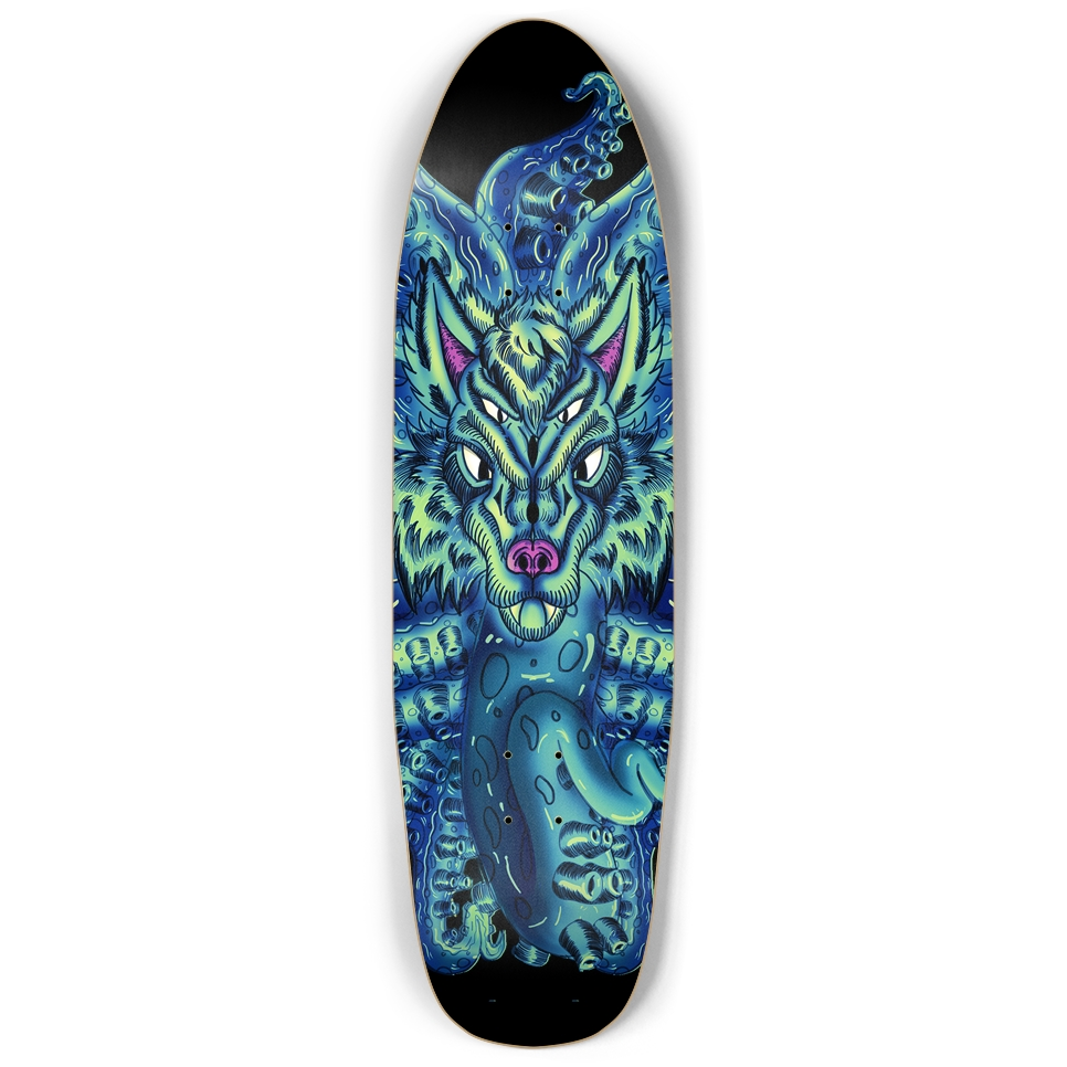 Deep Blue Sea Wolf Tulu Punk Nose Skateboard AMCThorn Art