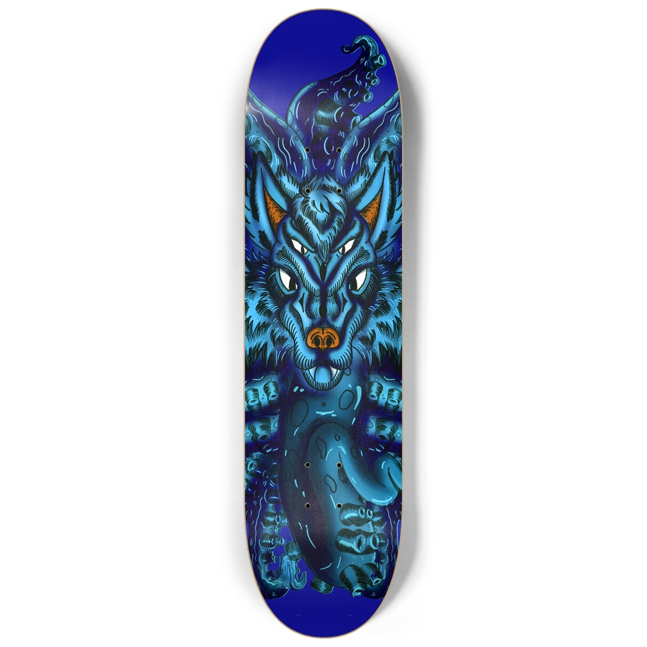 Blue Wolf Tulu 8.25" Skateboard AMCThorn Art