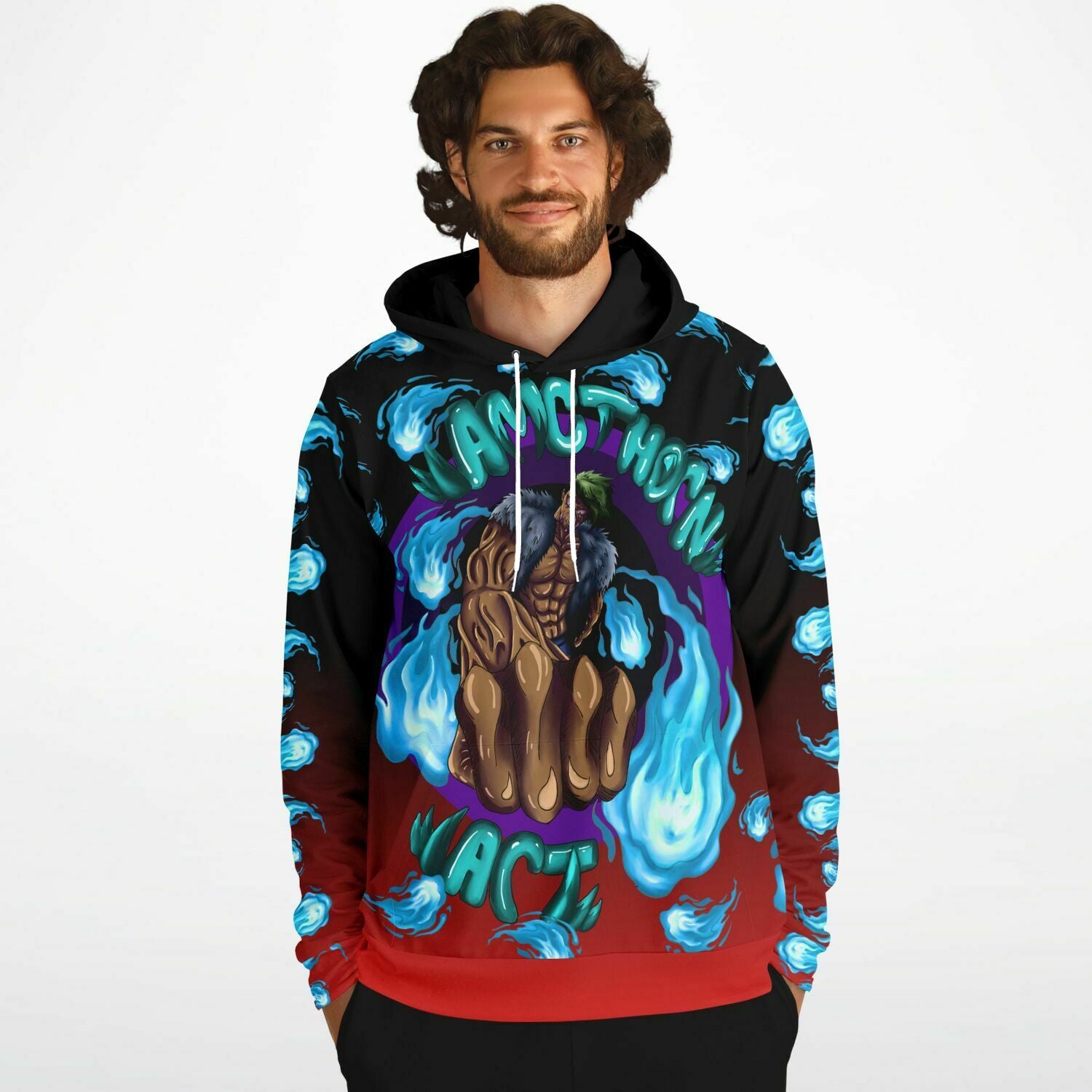 AMCThorn Art Flamesplosion Hoodie with Red Gradient Subliminator