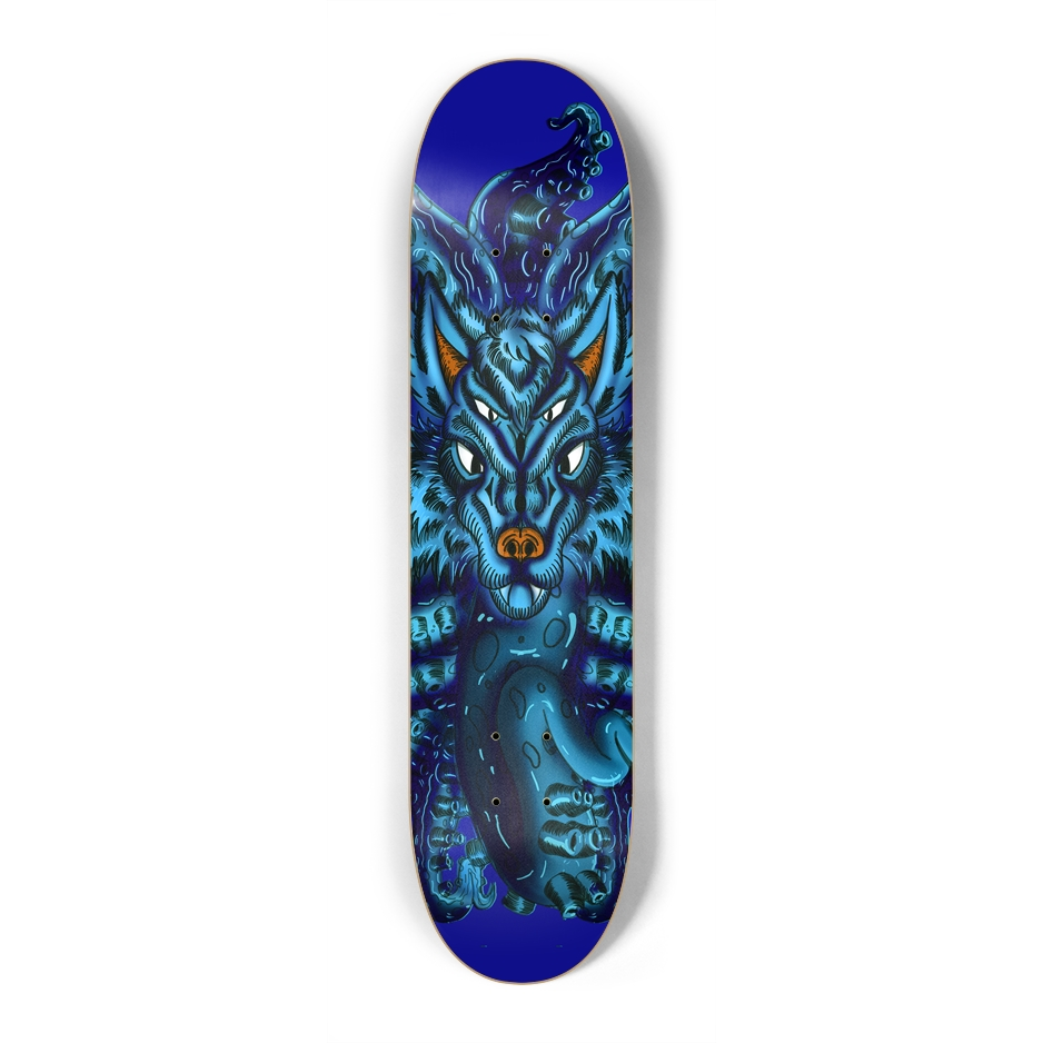 Blue Wolf Tulu 7.25" Skateboard AMCThorn Art