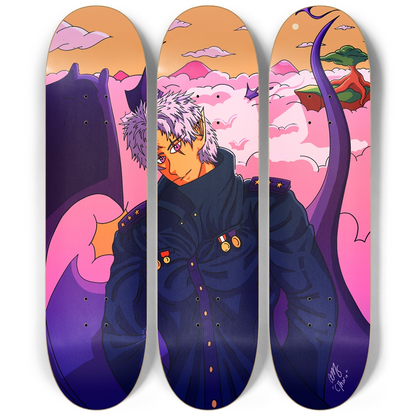 Sky Ray Commander 5 Skateboard Triptych Art Print