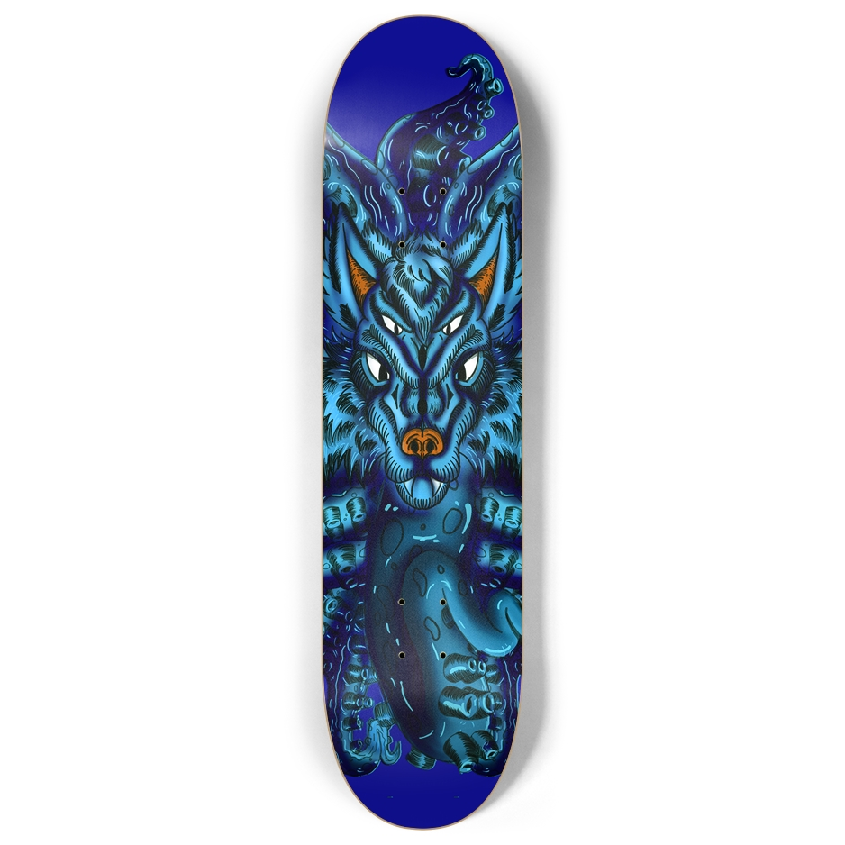 Blue Wolf Tulu 8" Skateboard AMCThorn Art