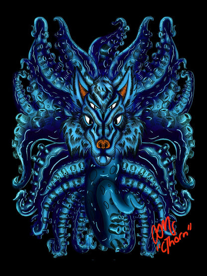 Blue Wolf Tulu Giclée Print - AMCThorn Art