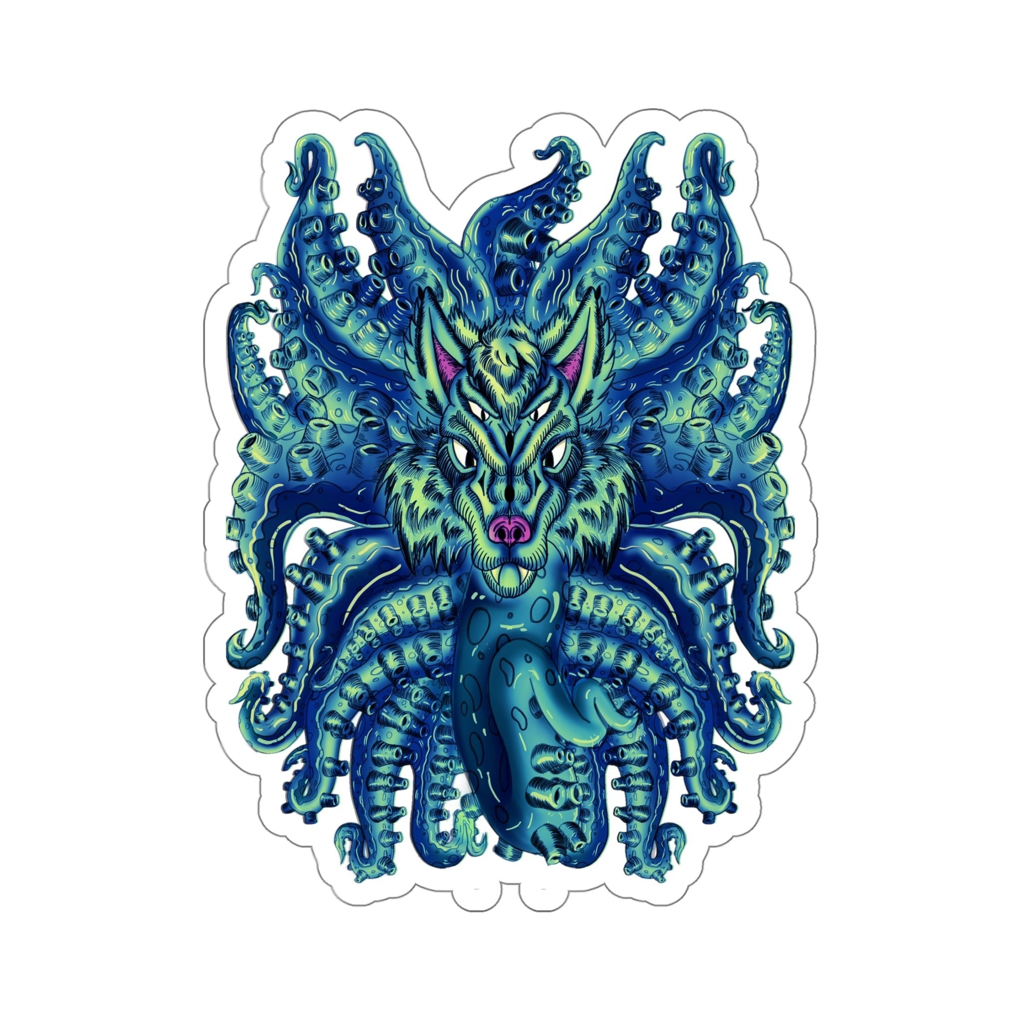 Deep Blue Sea Wolf Tulu Kiss-Cut Stickers - AMCThorn Art