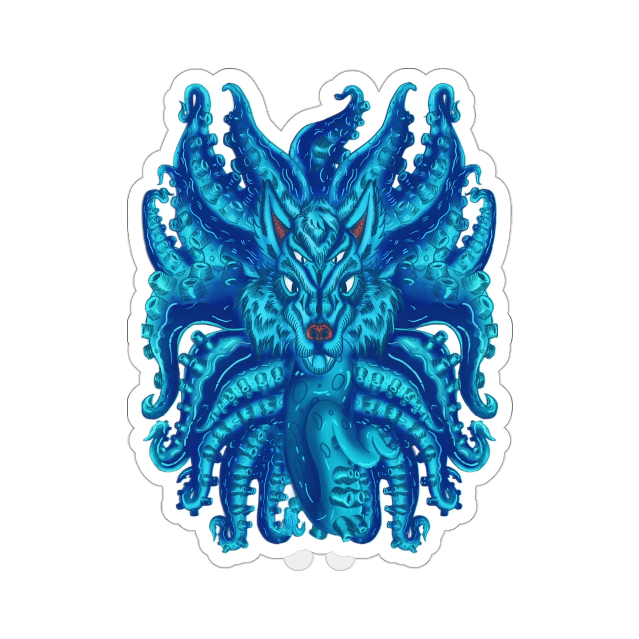 Deep Blue Wolf Tulu Kiss-Cut Sticker - AMCThorn Art