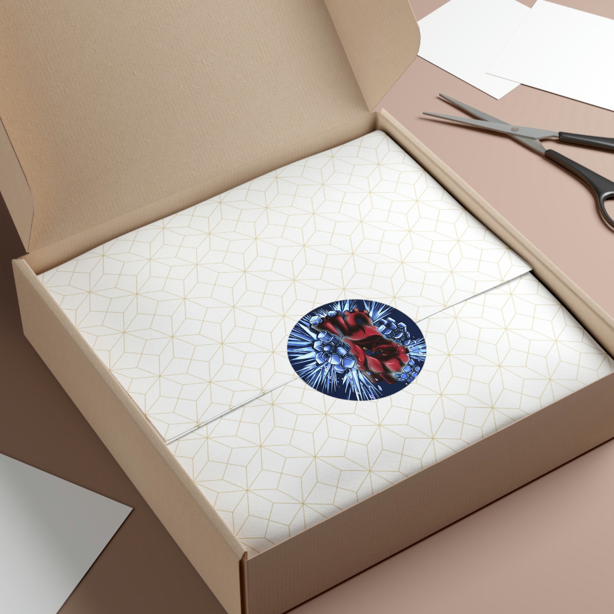 FrozenHeart Round Vinyl Stickers - AMCThorn Art