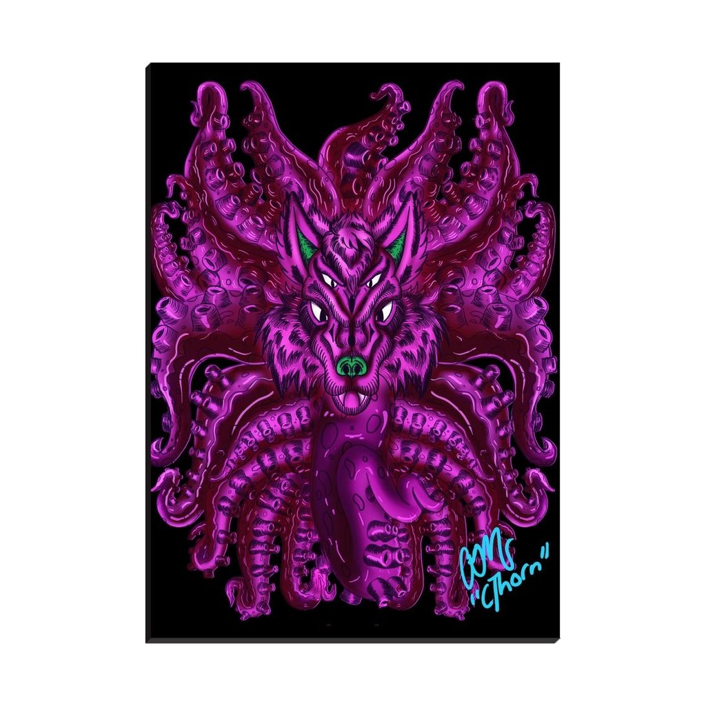 Purple Wolf Tulu Easel Back Canvas - AMCThorn Art
