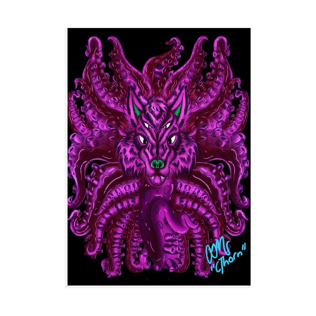 Purple Wolf Tulu Easel Back Canvas - AMCThorn Art