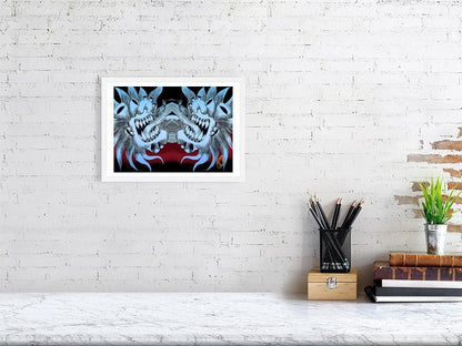 Trippy Blue ChaosHeart Giclée Print - AMCThorn Art