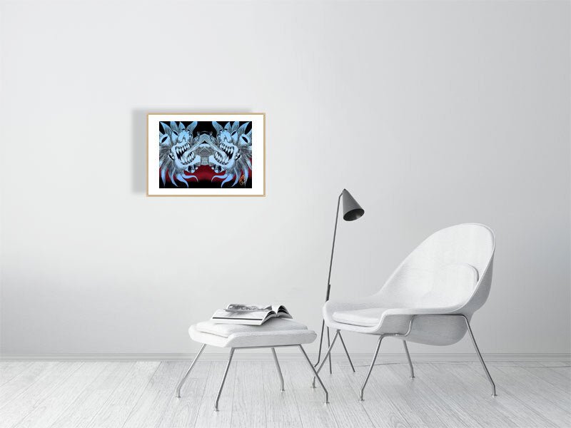 Trippy Blue ChaosHeart Giclée Print - AMCThorn Art